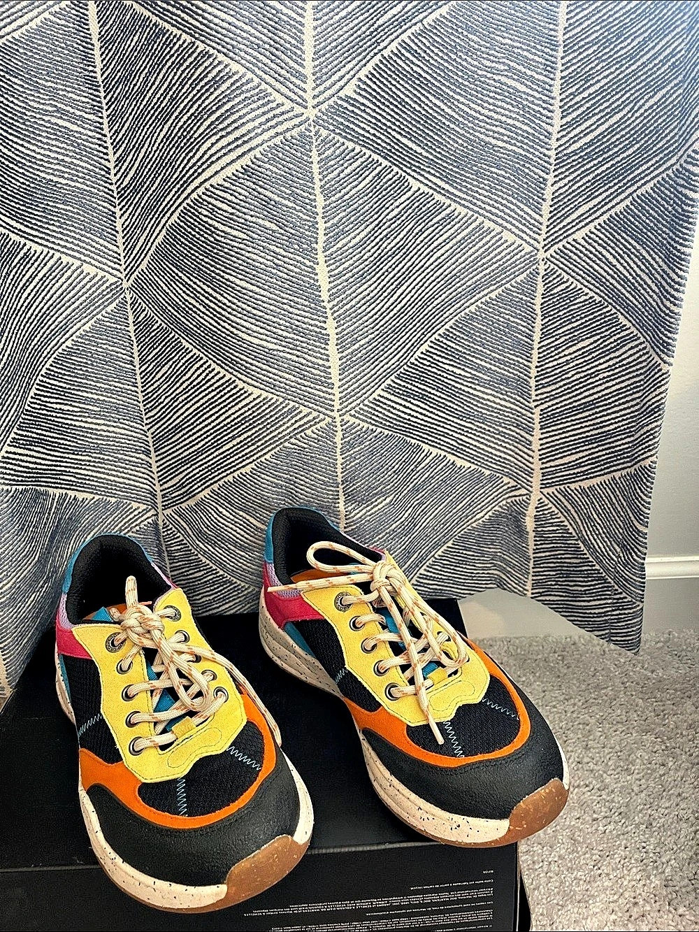 Tretorn Color Block Sneakers Black & Yellow